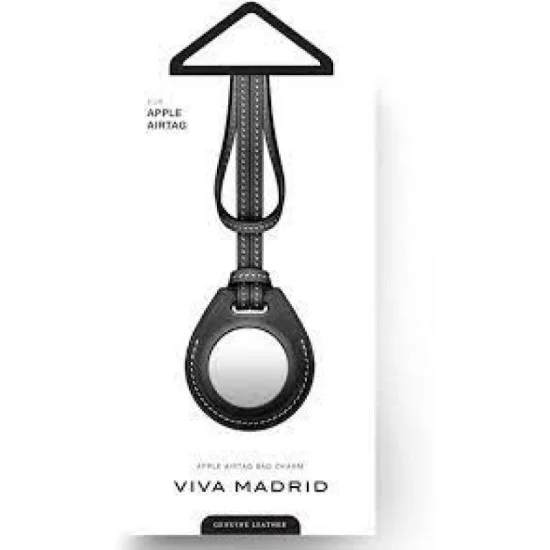 Viva Madrid Airtrax Genuine Leather Bag Charm Case - Noir